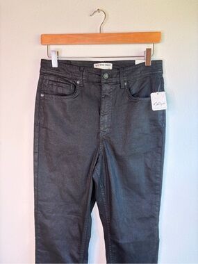 Free People Xena High Rise Slim Straight Black Jeans 30 new